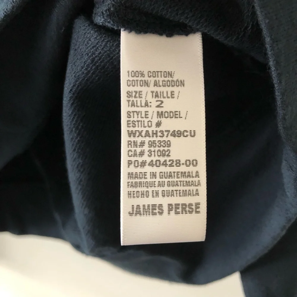 James Perse Navy Cowl Neck Sweatshirt 2 M